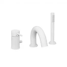 Смеситель на борт ванны с увеличенным потоком Paffoni Light white matt LIG047BO, Белый матовый - фото 1