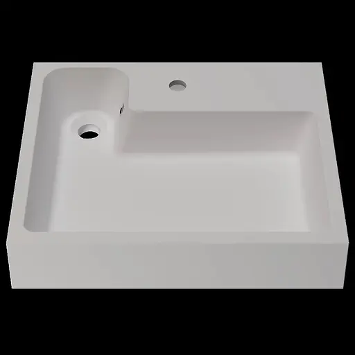 Раковина матова над пральною машиною Amidicon Breeze 50 600x500 з литого каменю BREEZE_50_MAT, Білий матовий - фото 1