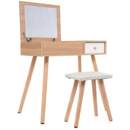 Туалетный столик Chomik Sector в скандинавском стиле с откидным зеркалом - фото 4
