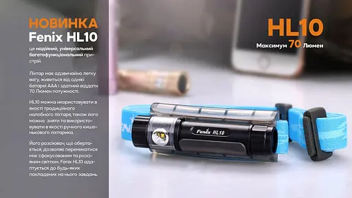 Налобний ліхтарик Fenix HL10 (Фіолетовий з блакитним) - фото 9