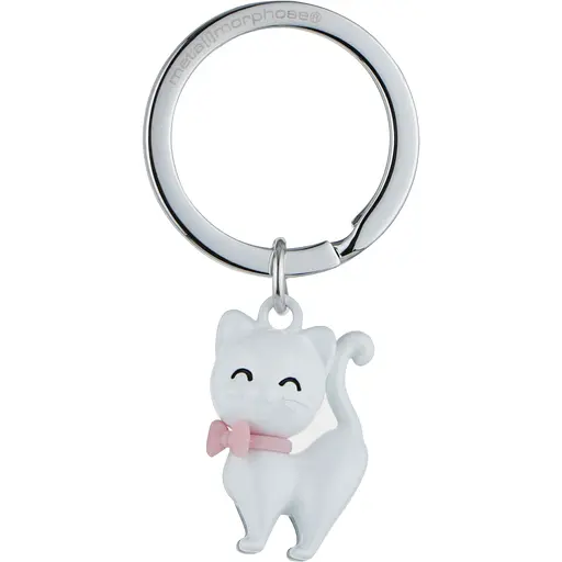 Брелок Metalmorphose White cat with silicone bowtie (8000020806897)