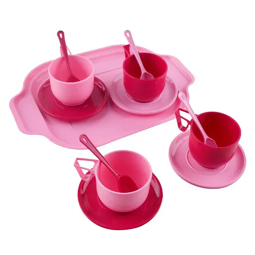 Дитячий ігровий набір посуду з підносом ЮНІКА 70293 13 предметів в сітці - фото 1