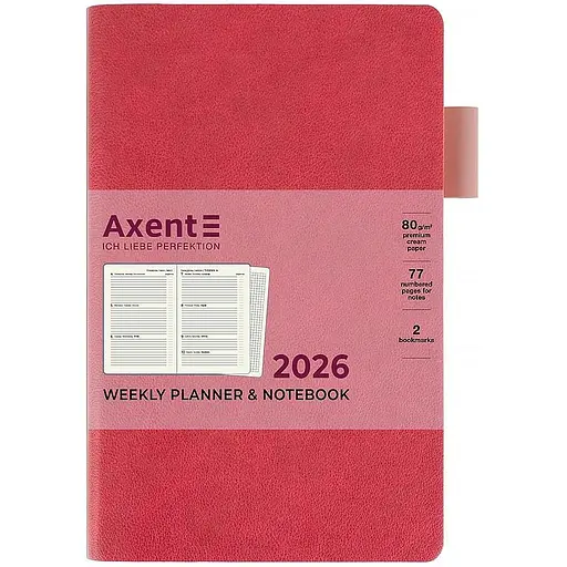 Еженедельник Axent 2026 Partner Soft Muse 125 x 195 мм розовый (8527-26-1-A) - фото 2