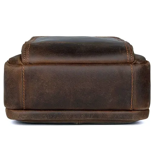 Кожаная мужская сумка через плечо John McDee 26х22х9 см sum0025816 - фото 4