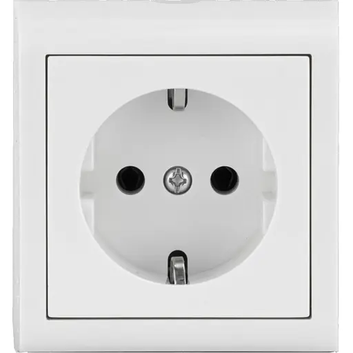Розетка Ovivo Electric Nivo, одинарна з заземленням, накладна, біла