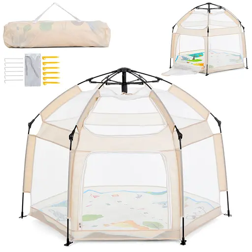 Намет каркасний, MR1512IvoryBeige, автоматично розкладається, килимок