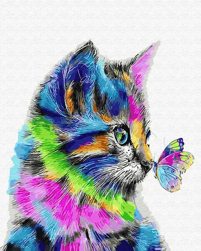 Картина за номерами. Brushme "Котик у фарбі" GX28359, 40х50 см