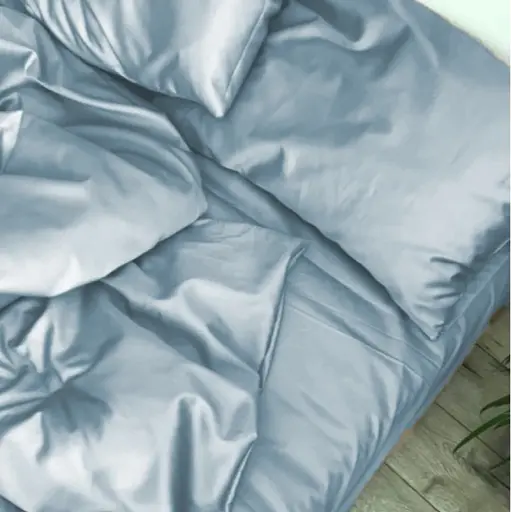 Наволочка MirSon Satin Light Pro 45 x 45 см 10-019 Gray-blue (2200011024226) - фото 3