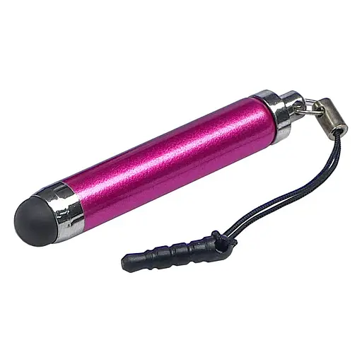 Стилус-брелок ємнісний, висувний, пурпурний - фото 1