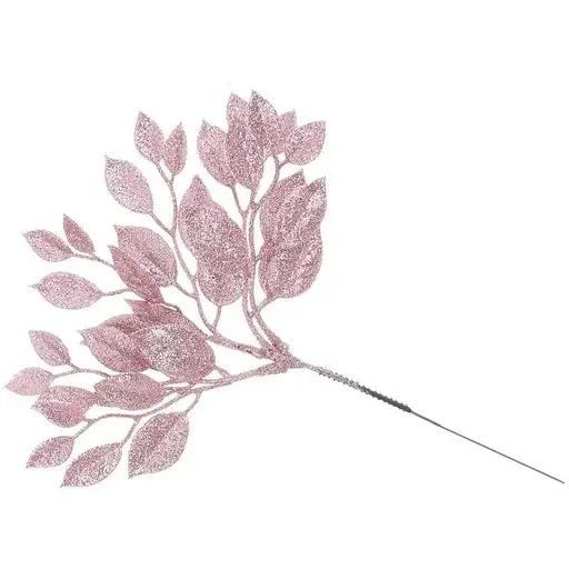 Декоративная искусственная ветка с глитером Розовый 29 см - фото 1