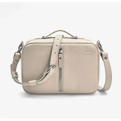 Жіноча шкіряна сумка Avenue світло-бежевий краст - фото 1