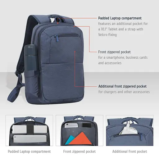 Рюкзак для ноутбука Rivacase 15.6" Blue (7760) (7760 (Blue)) - фото 9