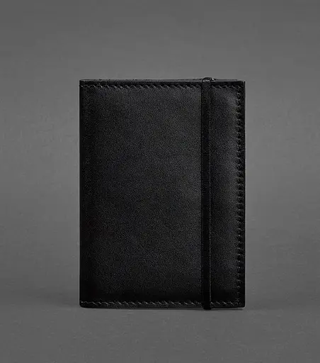 Кожаная обложка для паспорта 2.0 черная - фото 1