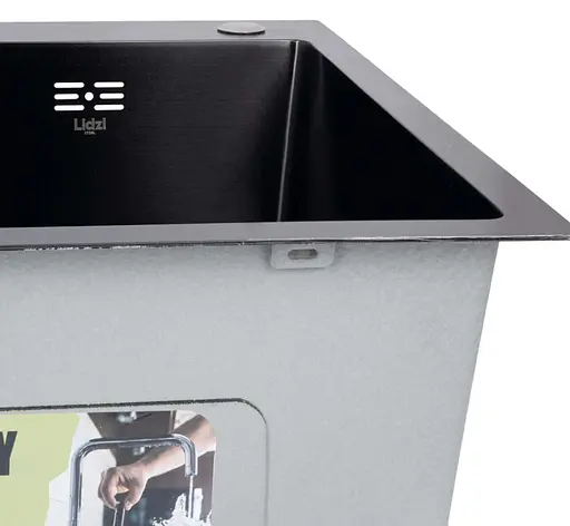 Кухонная мойка встроенная Lidz Handmade H5050HB Decor Black PVD Honeycomb 2,5/0,5 мм LDH5050BDECPVD48369 - фото 5