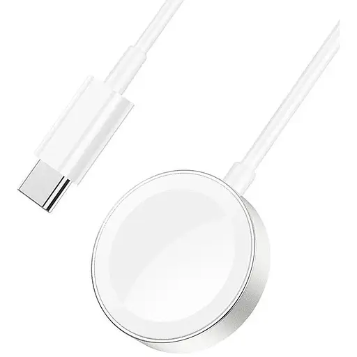 Зарядка Qi HOCO Wireless charger Type-C для iWatch CW39C usb-c вихід для 1-7/SE Series біла - фото 1