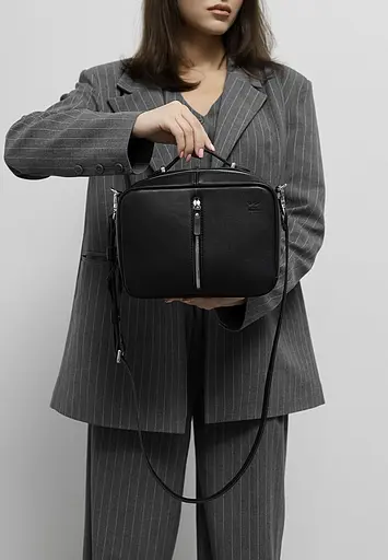 Жіноча шкіряна сумка Avenue Чорний краст - фото 9