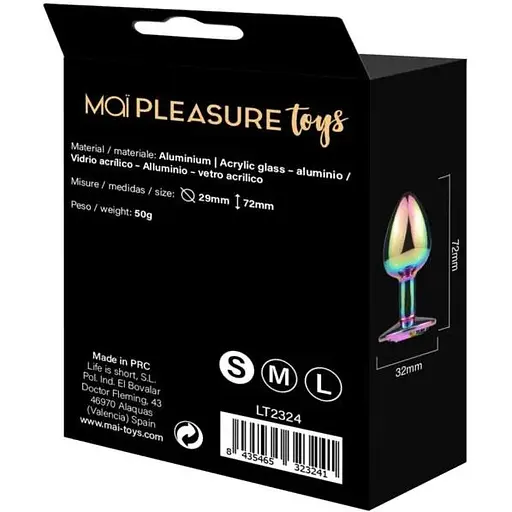 Металлическая анальная пробка Mai Attraction Toys №72 Rainbow - фото 5