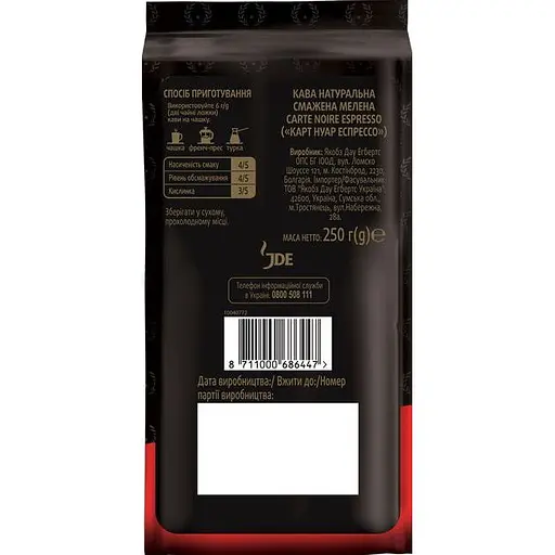 Кава мелена Carte Noire Espresso натуральна смажена 250 г - фото 5