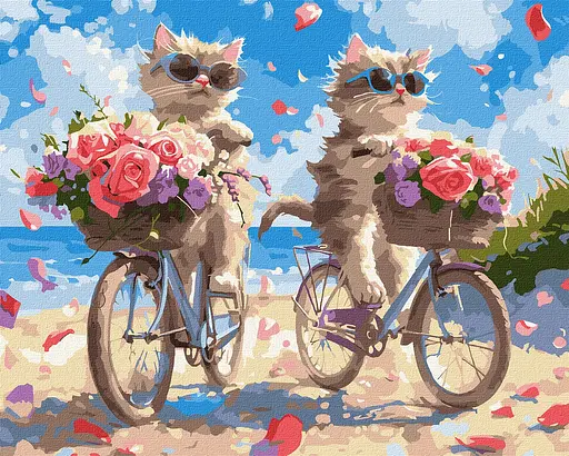 Набор для росписи по номерам Летний велопробег, 40x50 см, КНО6634