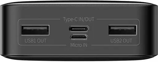 Зовнішній акумулятор Baseus Bipow Digital Display 15 W 20000 mAh (PPDML-J01) Чорний - фото 4
