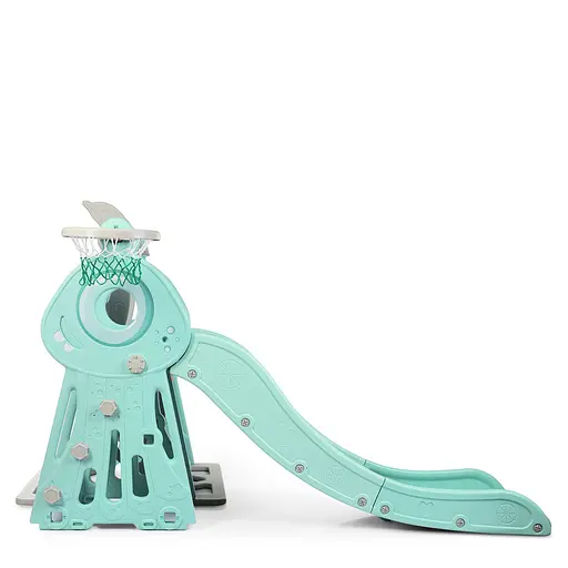 Дитяча гірка-гойдалка BAMBI WM19011-5 з баскетбольним кільцем, ш152-г184-в103см, голуба - фото 3