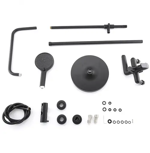 Душова система Frap вилив, лійка 3-функції F2417-6, Чорний матовий - фото 5