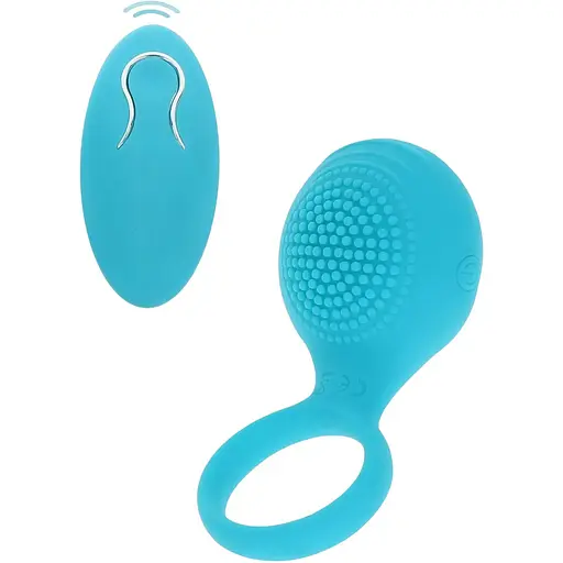 Виброкольцо Toy Joy Happiness Tickle Brush C-Ring 8.2 см голубой
