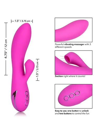 Вібратор-кролик CalExotics Malibu Minx 20.8 см рожевий - фото 5