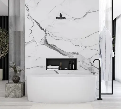 Встраиваемая полка Rea 30x60 black matt с ободком REA-05605, Черный матовый - фото 5