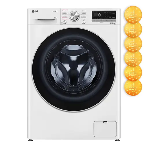 Стирально-сушильная машина LG фронтальная 9(6) кг 1400 А 56 см дисплей пара инвертор белый - фото 2