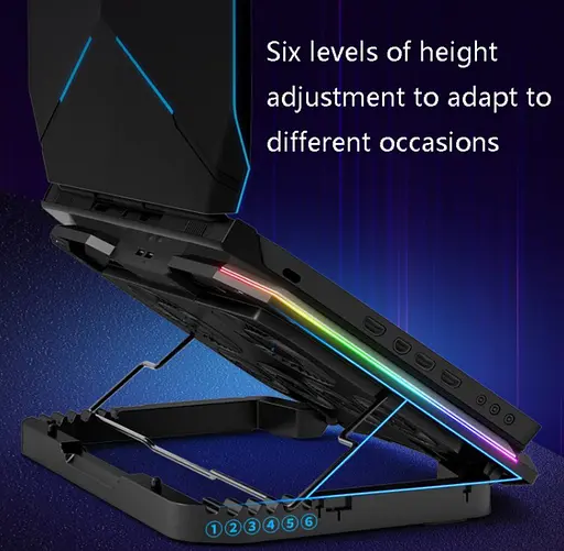 Охолоджувальна підставка для ноутбука 15-17.3 дюйми Ice Coorel K-9 Blue RGB - фото 8