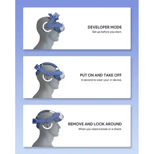 Крепление на голову Aubika Color Head Strap для Meta Quest 3/3S Blue 899-00630-01 (140185) - фото 5