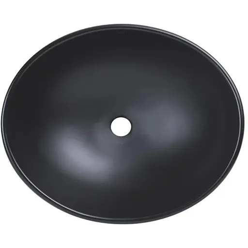 Раковина накладная Qtap Dove 415x340x140 мм, Matt Black, овальная, без донного клапана QT06116062AMB - фото 1