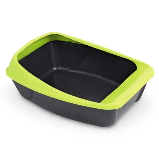 Туалет для кішки з рамкою MPS Virgo Dark Grey/Green 52x39x20 см - фото 1