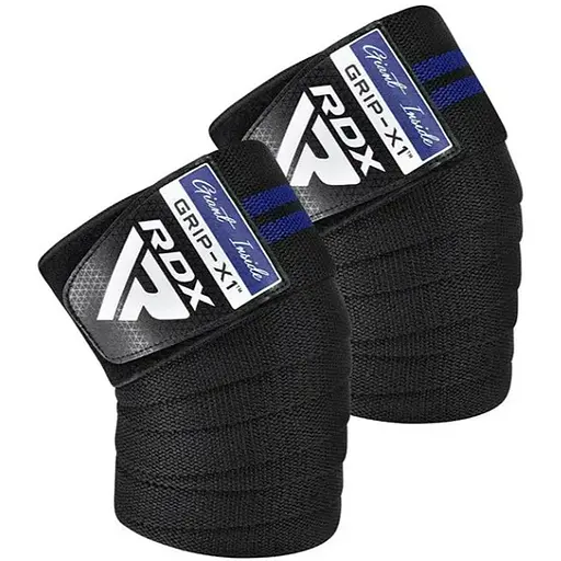 Бинти на коліна RDX GYM KNEE WRAP R11 BLACK/BLUE (WAH-KR11BU) - фото 1