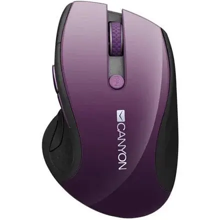 Миша бездротова Canyon MW-01 Purple/чорний USB оптична синій LED-сенсор 2.4 GHz 1000 / 1200 / 1600 dpi 6 кнопкок - фото 1