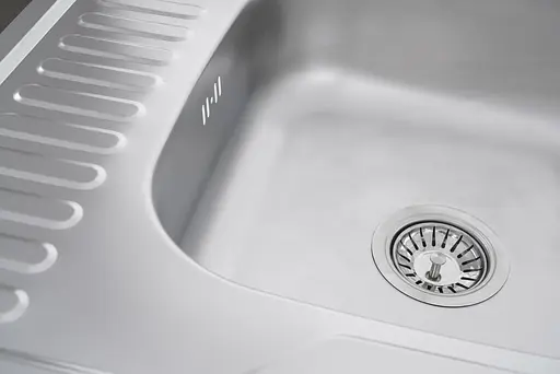 Кухонна мийка з нержавіючої сталі Platinum сатин 6060 R (0,7/160 мм), Satin - фото 2