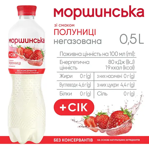 Напиток Моршинская со вкусом клубники негазированный 0.5 л - фото 5