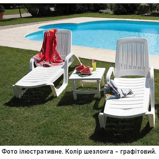 Шезлонг пластиковий Bica Zanzibar, графіт - фото 9