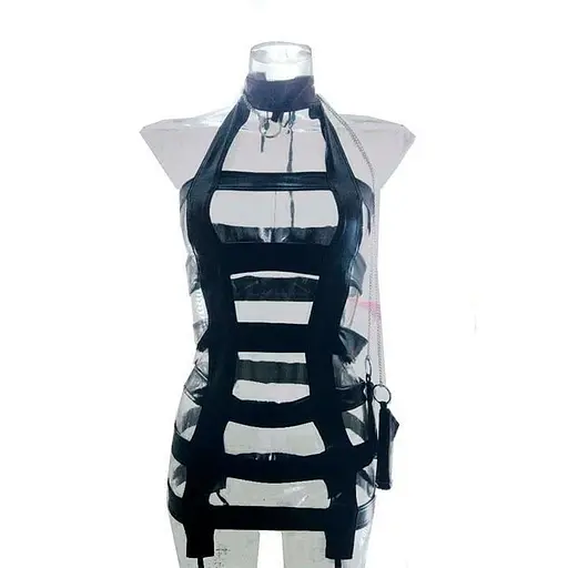 Костюм для соблазнительных героинь Бранница латексный S/M черный K000049 - фото 2