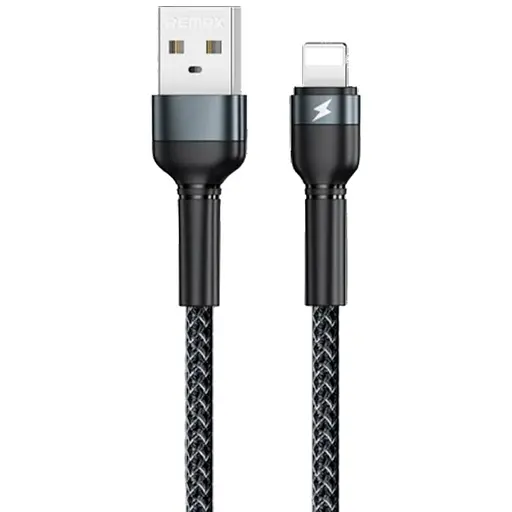 Кабель Remax Jany USB 2.0 to Lightning 2.4A 1 м чорний (RC -124i) - фото 1