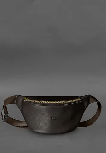 Шкіряна поясна сумка-бананка Kanny темно-коричнева - фото 2