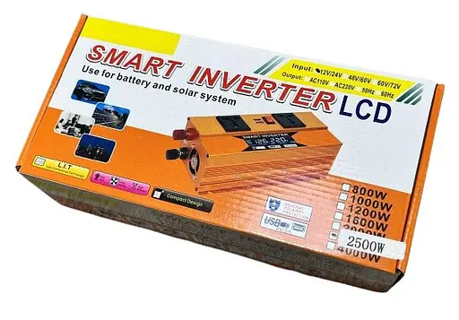 Преобразователь постоянного тока инвертор EY-2500 2500 Вт с дисплеем 12/24 В 2 USB - фото 6