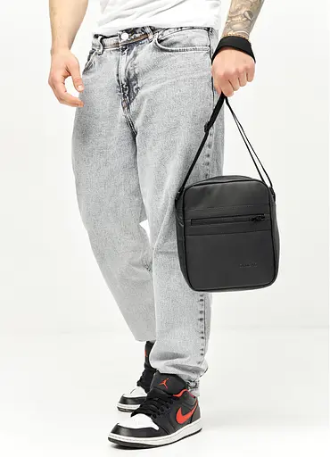Мужская сумка мессенджер Sambag Makros черная 23 × 19 × 7 см (70278001m) - фото 4