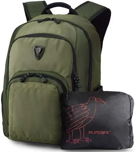 Рюкзак для ноутбука 15,6" PON-394TY + дождевик хаки Sumdex sum0028802 - фото 1