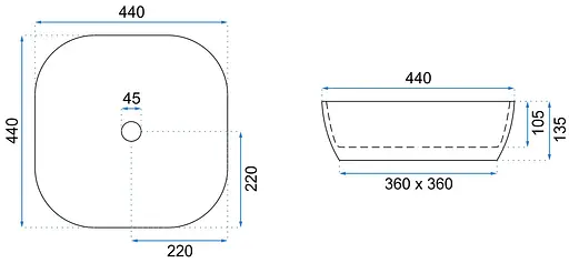 Умивальник Rea Elena white mat накладний білий REA-U7911, Білий матовий - фото 6