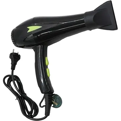 Фен стайлер Rainberg RB-2208 концентратор 3 швидкості 3 режими температури 7800Вт Чорний/Салатовий - фото 1
