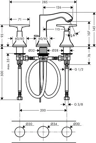 Змішувач для умивальника Hansgrohe Metropol Classic EcoSmart 31306090 Золотий - фото 2