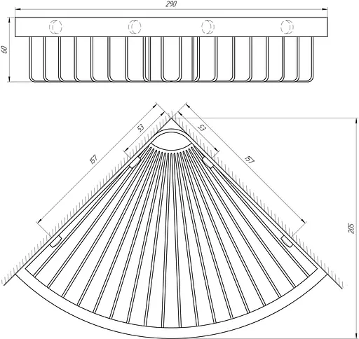 Полка угловая Topaz 4115-1, Хром - фото 3