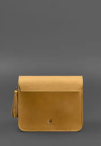 Шкіряна жіноча бохо-сумка Лілу жовта Crazy Horse - фото 5